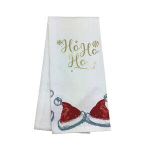 NWT Christmas Holiday Ho Ho Ho Santa Hat Hand Towel